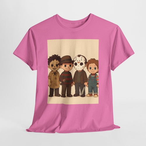 Creepy Kids Unisex Horror Tee T-Shirt Halloween Fun Chucky Freddy Krueger, Jason - Picture 136 of 157