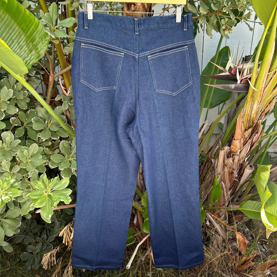 Pantalones de mezclilla para mujer vintage años 70 Sears EE. UU. etiquetados 32 se adapta a 32x30 arrugados Foto 2 de 3