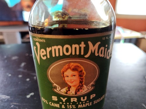 Vintage 1948 Ahornsirup 12 Unzen Vermont Maid ungeöffnete Flasche voll - Bild 8 von 14