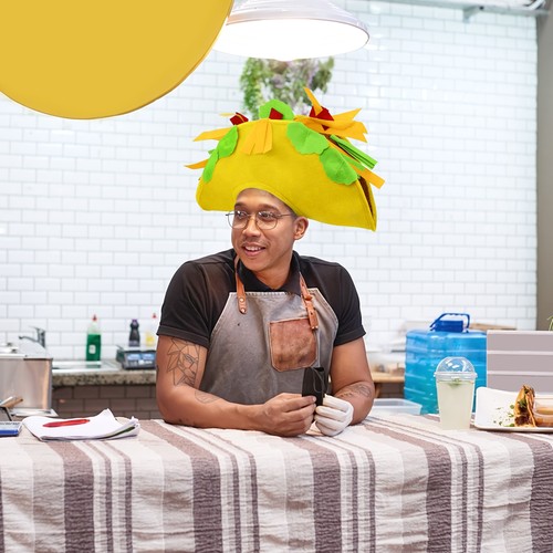 Adult Fiesta Yellow Taco Party Hat Novelty Food Prop Halloween Costume Accessory - Bild 7 von 8