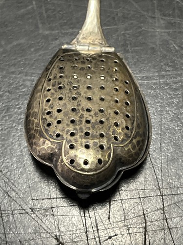 Vintage Silber Teller Loseblatt Teeei Sieb Löffel mit einer Punze - Bild 5 von 15