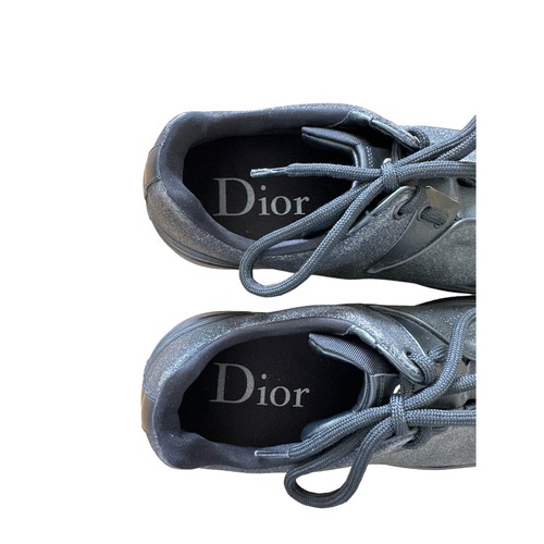 Christina Dior - Homme Glitter Leather & Leather Trim Sneakers in Black - Picture 5 of 8