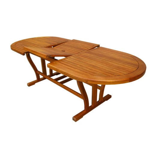 TAVOLO OVALE ESTENSIBILE ALLUNGABILE 180/240X100 ARREDO ESTERNO LEGNO MARRONE - Foto 3 di 6