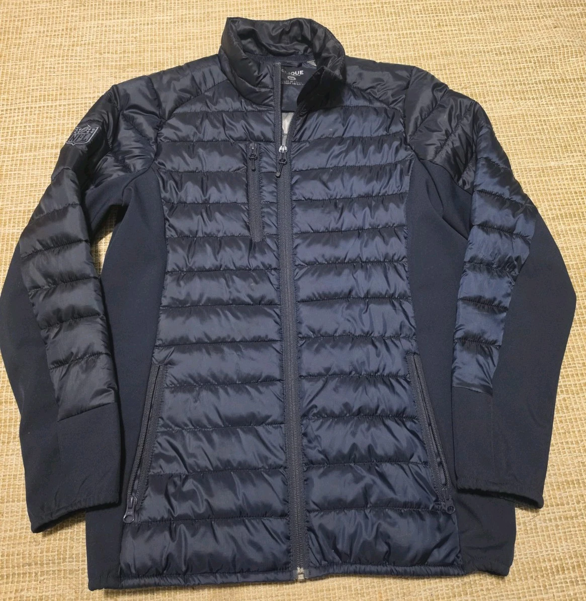 Clique Lemont Mens Jacket Quilted Lightweight Puffer NFL Embroidered Logo Size M