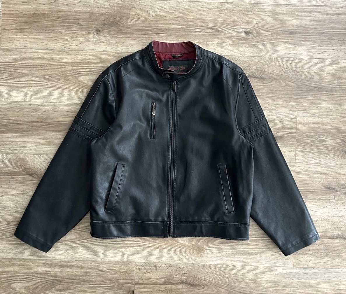Brave Soul Leather Outer Shell Coats, Jackets & Vests for Men for