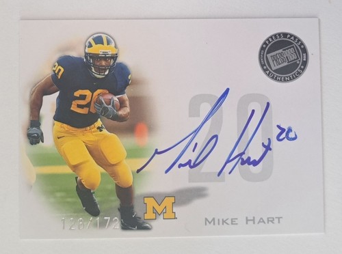2008 Press Pass *MIKE HART* Rookie Auto /172 RC SP MT Michigan Wolverines U of M - Picture 1 of 3