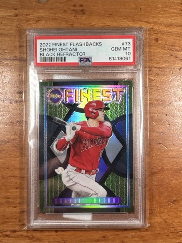 2022 Topps Finest Flashbacks Shohei Ohtani Black Refractor /25 PSA 10