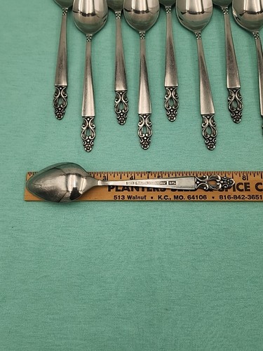 National Stainless OLAF Pierced/Black Accents Oval Soup/Place Spoons Set Of 9 - Picture 8 of 11