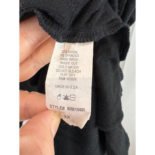 COMFY USA Open Front Modal Jersey Knit Open Cardigan Topper Black Size 2X Plus - Picture 5 of 6