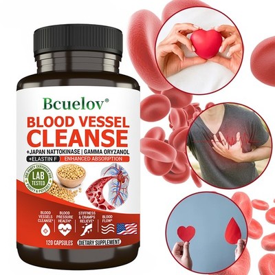  Blood Vessel Cleanse Nattokinase Supplement 2000 FU Servings 120 Capsules