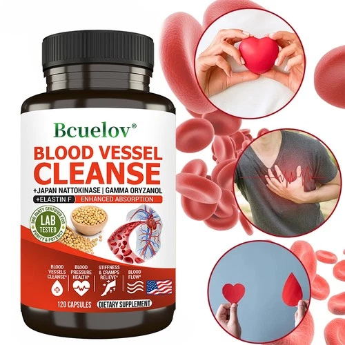 Nattokinase Supplement 2000 FU Servings 120 Capsules Blood Vessel Cleanse