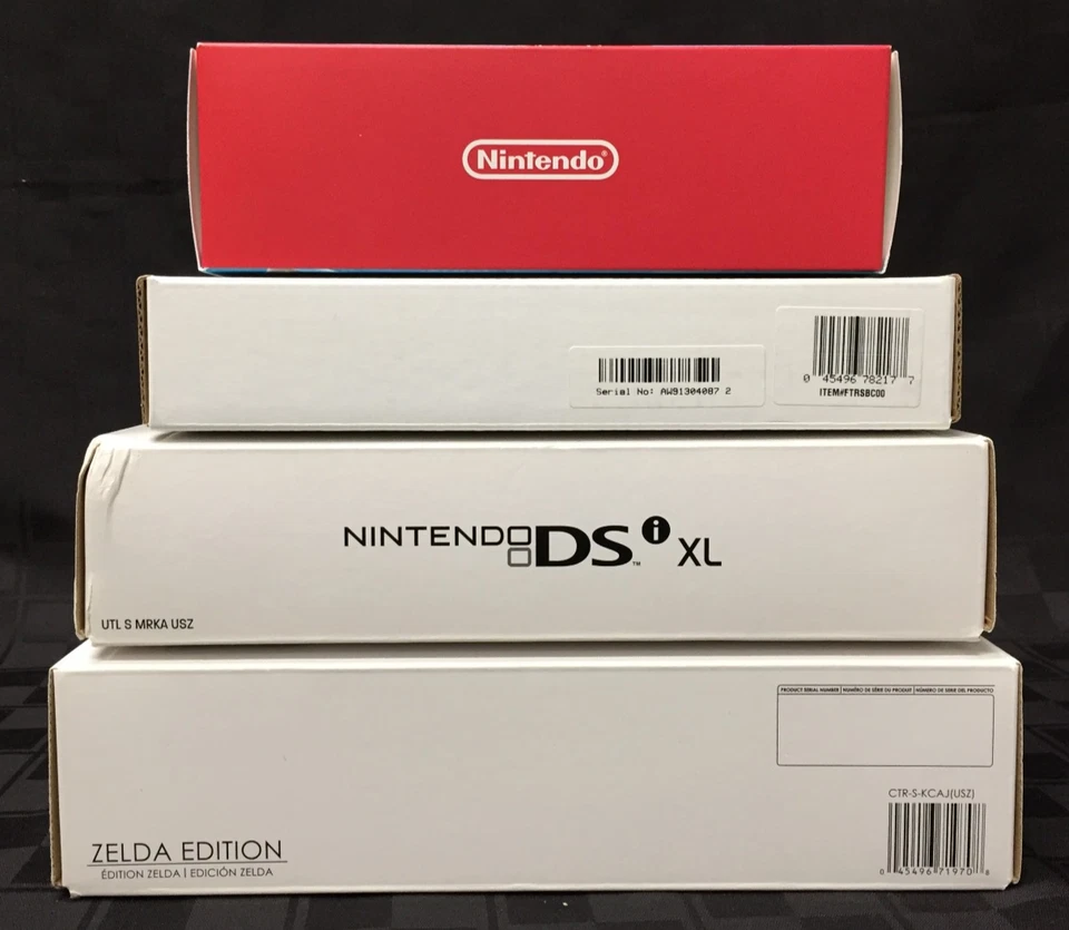 SIN SISTEMAS - 4 Cajas NINTENDO *NUEVO* 2DS XL Zelda 3DS DSi Consola PANTALLA Minorista Foto 3 de 4