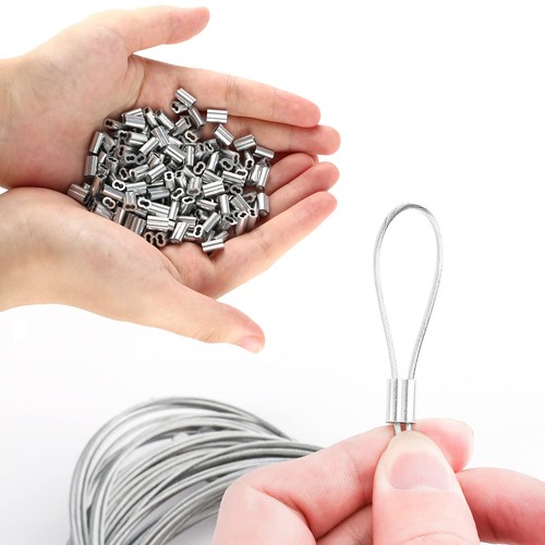 200 Pcs Aluminum Crimping Loop Sleeve 1/16", Cable Ferrule Wire Rope Sleeves ... - Picture 5 of 6