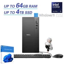 Dell Tower Family Desktop  3.3GHz 10 core Ultra 5 Keyboard Mouse Wi-Fi 6 Win Pro