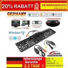 Funk 170° IR LED Rückfahrkamera kennzeichen kabellos Einparkhilfe Nummernschild