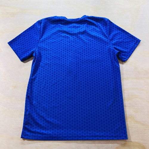 Majestic Texas Rangers Baseball Blue T-Shirt Sz Large 14/16 Honeycomb Print - Picture 8 of 9