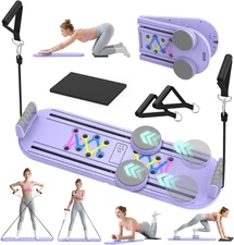 Pilates Board Pilates Reformer Set for Women, 4 in 1 Foldable Pilates Equipment 