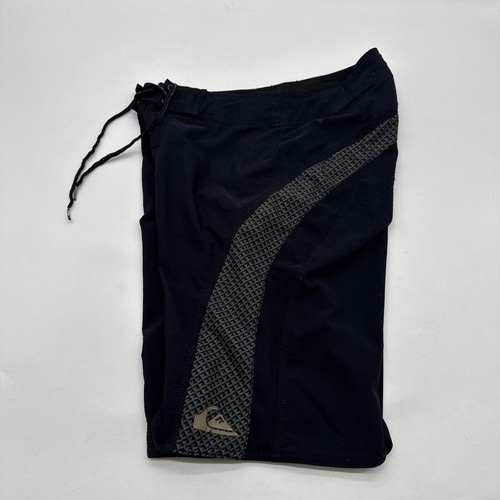Quiksilver Swim Shorts Men L Black Pocket Zip Logo ..#32527 - Picture 12 of 13