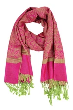 Paisley Jacquard Pashmina Shawl Wrap Scarf Stole 018-127Hotpink green