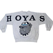 Vintage 90s Georgetown Hoyas Big Spell Out Gray Graphic XL Sweatshirt Tultex