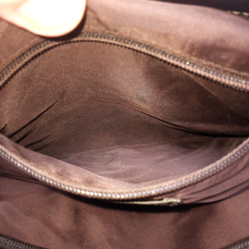 The Sak Handtasche Geldbeutel braune Ledergriffe gewebt gehäkelt - Bild 15 von 17