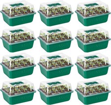 VIVOSUN 12-Pack Seed Starter Trays 144-Cell Germination Reusable Humidity Domes