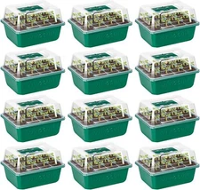 VIVOSUN 12-Pack Seed Starter Trays 144-Cell Germination Reusable Humidity Domes 