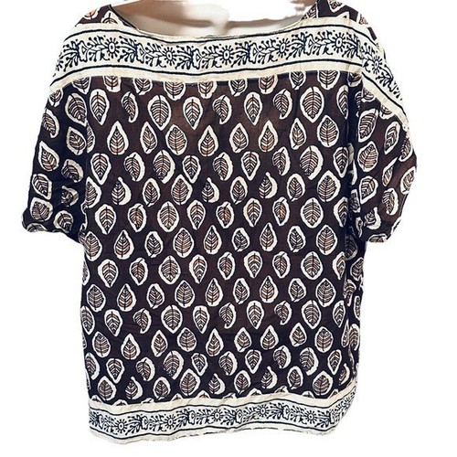 LAUREN RALPH LAUREN Baumwolltunika mit Blätterdruck braun Herbstpullover Damen Large " - Bild 7 von 9