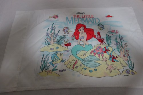 Disney Little Mermaid Pillowcase Double Sided Ariel Sebastian Flounder - Picture 2 of 2