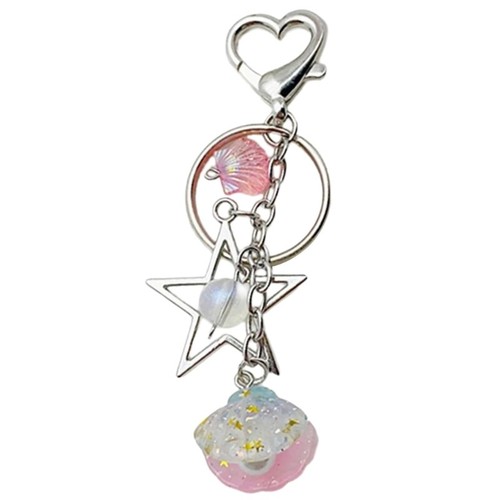 Sparkling Pendant Keychain with Bead Unique Heart Keyrings Phone Decorations - Zdjęcie 5 z 10