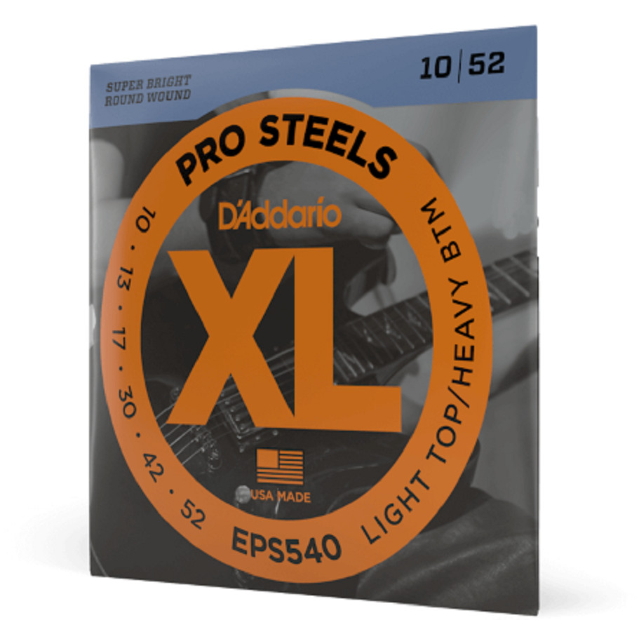 Струны для электрогитары DAddario EPS540 ProSteels Легкие верхние/тяжелые нижние 10-52