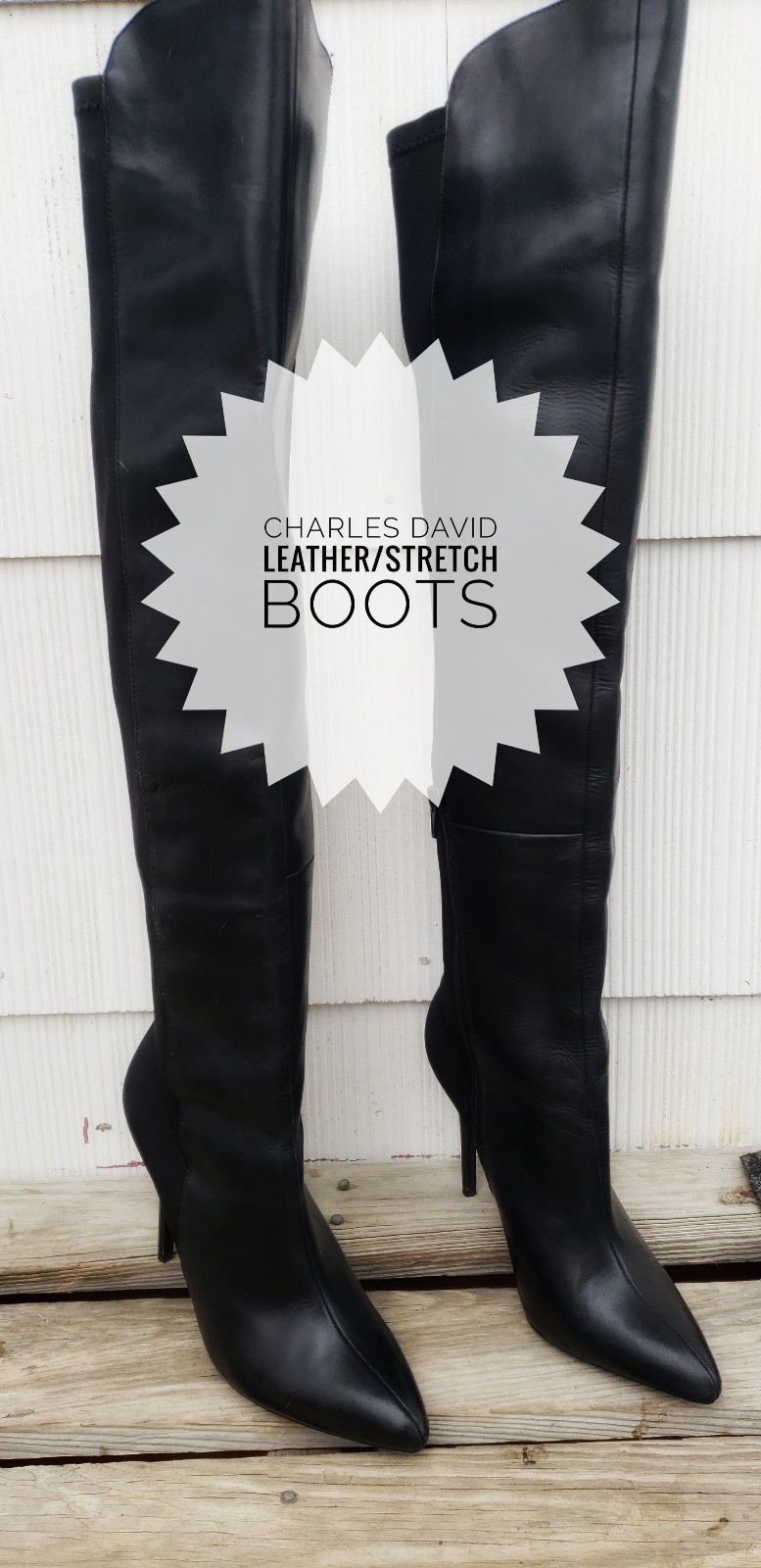 Charles David Women's Leather Nylon Nylon Nylon Over the Knee Boot Sz 7 694ab5 Charles David Women's Leather Nylon Nylon Nylon Over the Knee Boot Sz 7 694ab5