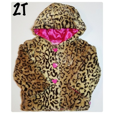 Wippette Baby Girls Hooded Waterproof Fleece Lined Heart Print Raincoat Jacket