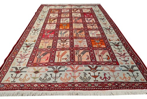 Fine Quality Hand Knotted Veg Dyed Soumak Silk Kilim Area Rug 6 x 4 Ft (910 KHI) - Picture 3 of 8