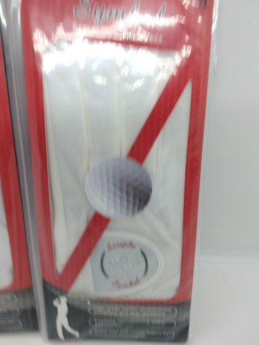 Einfaches Symbol mittleres Leder Golf linker Handhandhandschuh weiß 2er-Pack Damen - Bild 3 von 7