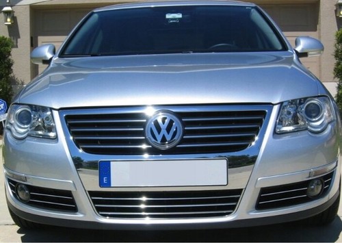 VW PASSAT B6 - Chrom Grill Zierleisten Set für Kühlergrill Tuning - Picture 6 of 12