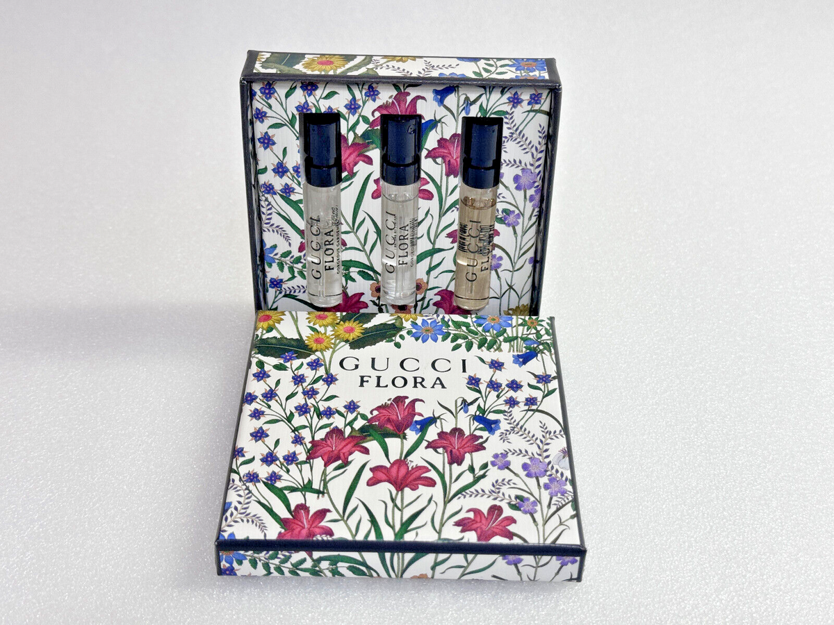 Gucci FLORA Vials Set Of 3 Gardenia/Jasmine/Magnolia Edp .05 oz