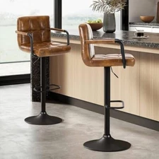 Bar stools Set of 2 Swivel Bar StoolsBar stools Bar stools with arms Leather ...
