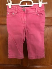 Mini Boden Girls Size 7 Years Pink Denim Cropped Capri Jean Pants