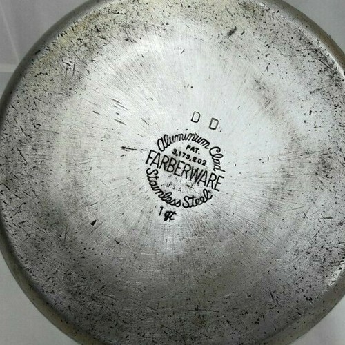 Vintage Farberware 1 Qt Saucepan With Lid Stainless Steel Aluminum Clad Pot USA - Picture 5 of 5