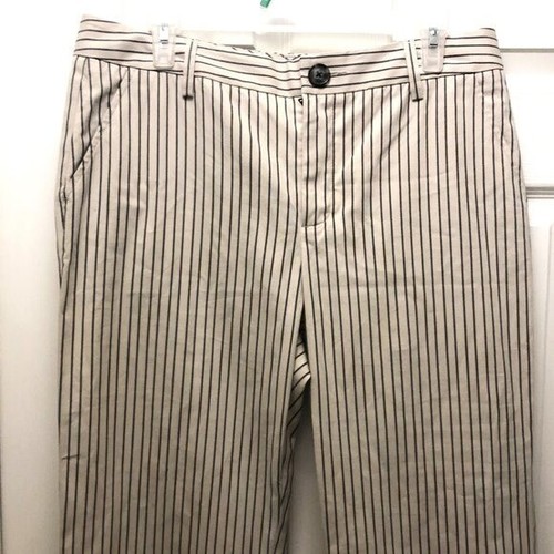 Women Cabi stirped cropped beige black sz 10 - Picture 6 of 7