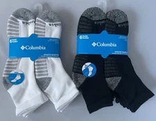 Columbia Socks 6-Pair Men's Athletic Quarter Socks Shoe Size 6-12 U CHOOSE