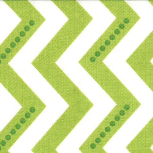 $7 Per Yard Moda SIMPLY COLOR Lime Green Chevron Quilt Fabric V&Co #10804-18 - Picture 1 of 2