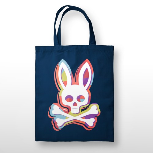 Happy Easter Day Bone Rabbit Tote Bag Funny Birthday Party Graphic USA Gift - Picture 2 of 5