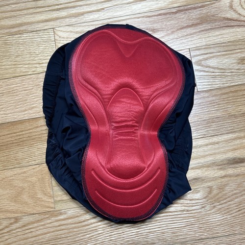 BELLWETHER Cycle Shorts Size X-LARGE Nylon Spandex BLACK with RED CONTOUR PAD - Picture 4 of 4