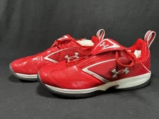 Under Armour Shoes Mens 12.5 UA Bomber Red/Silver Turf Trainer 1097006-601