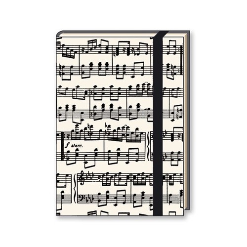 Luxury Hardcover Notebook Lined A6 - Musical Notes - Italian - 220 Pages - Picture 1 of 3