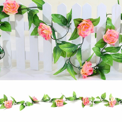 1x Artificial Vine with Rose Flowers for Wedding Home Garden Party Arch Decor - Picture 41 of 50
