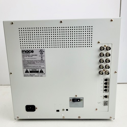 CCTV Mace 14" Video Monitor Black And White Model MO4140Q1 - Picture 8 of 17