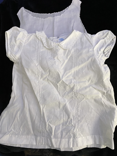 Vintage White Cotton Baby Dress and Slip, made by Baby Loomcraft